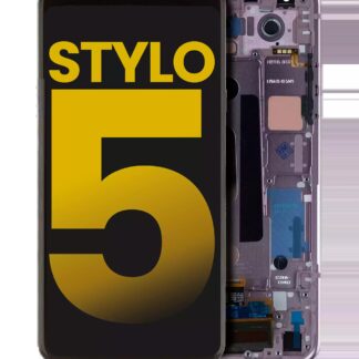 LCD Display mit Rahmen für LG Stylo 5 (professionell aufgearbeitet) (Blonde Rose)