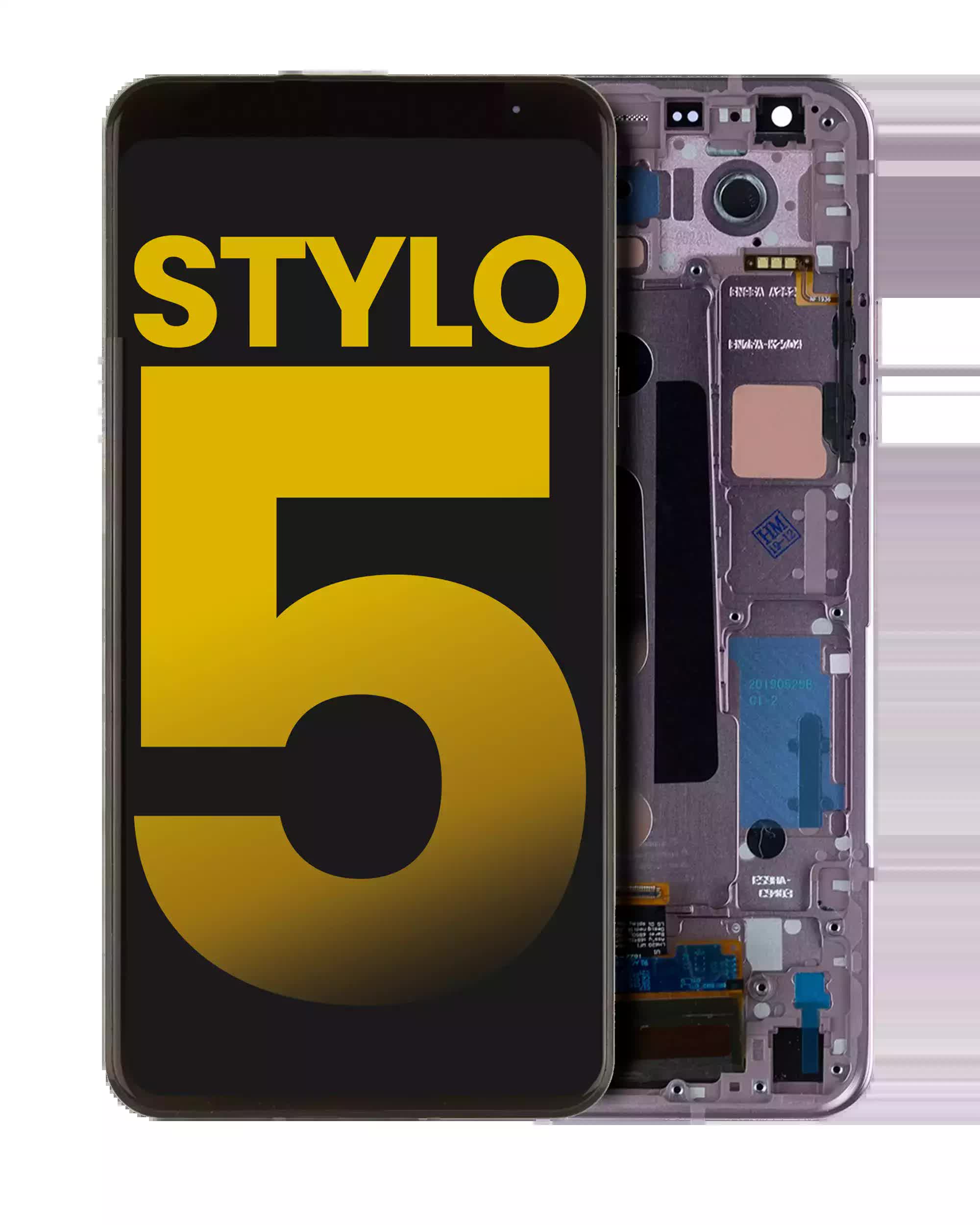 LCD Display mit Rahmen für LG Stylo 5 (professionell aufgearbeitet) (Blonde Rose)