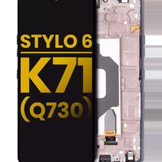 LCD Display mit Rahmen für LG Stylo 6 / K71 (professionell aufgearbeitet) (Black (Schwarz))