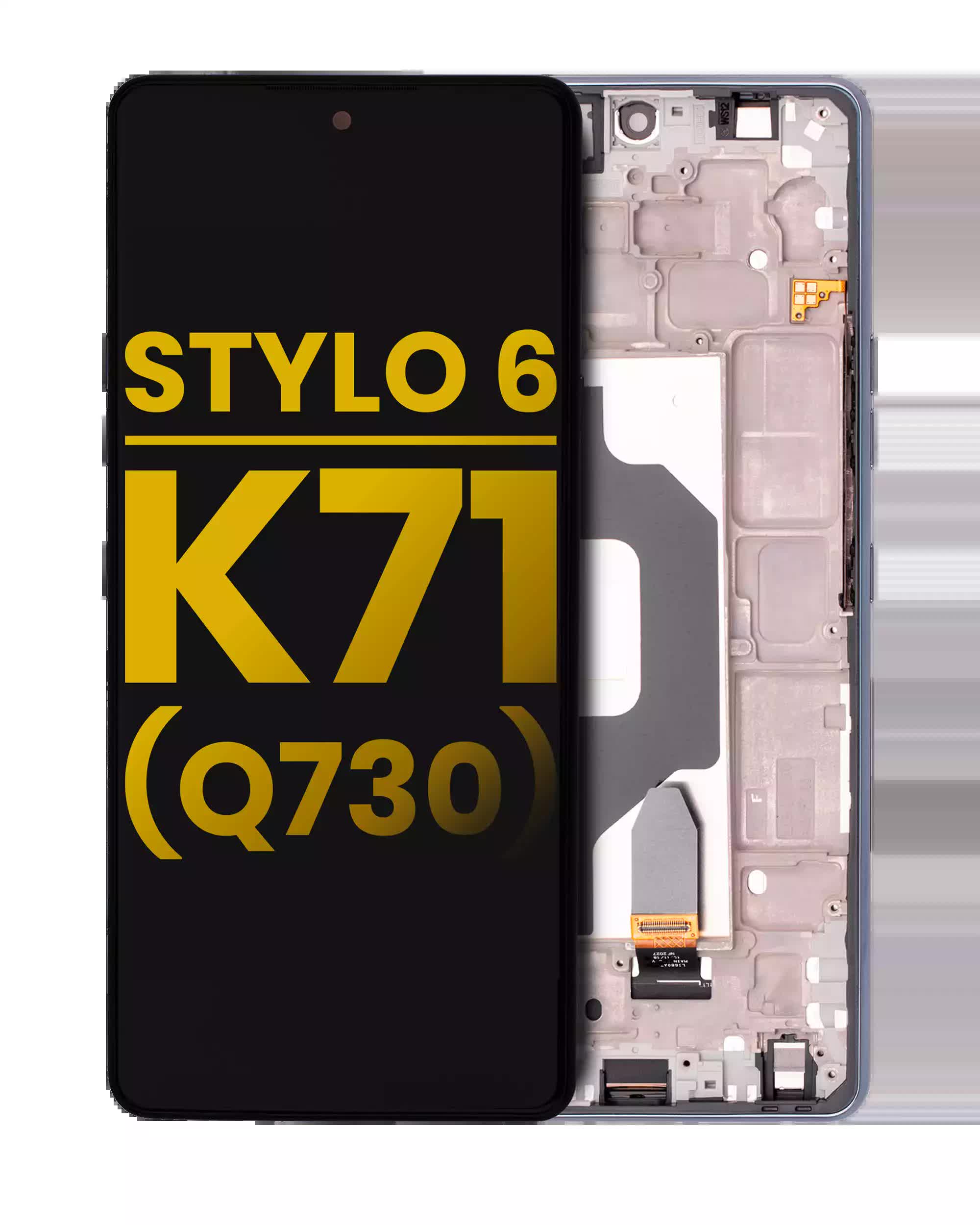 LCD Display mit Rahmen für LG Stylo 6 / K71 (professionell aufgearbeitet) (Black (Schwarz))