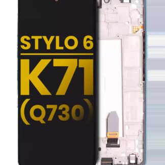 LCD Display mit Rahmen für LG Stylo 6 / K71 (professionell aufgearbeitet) (Blue (Blau))