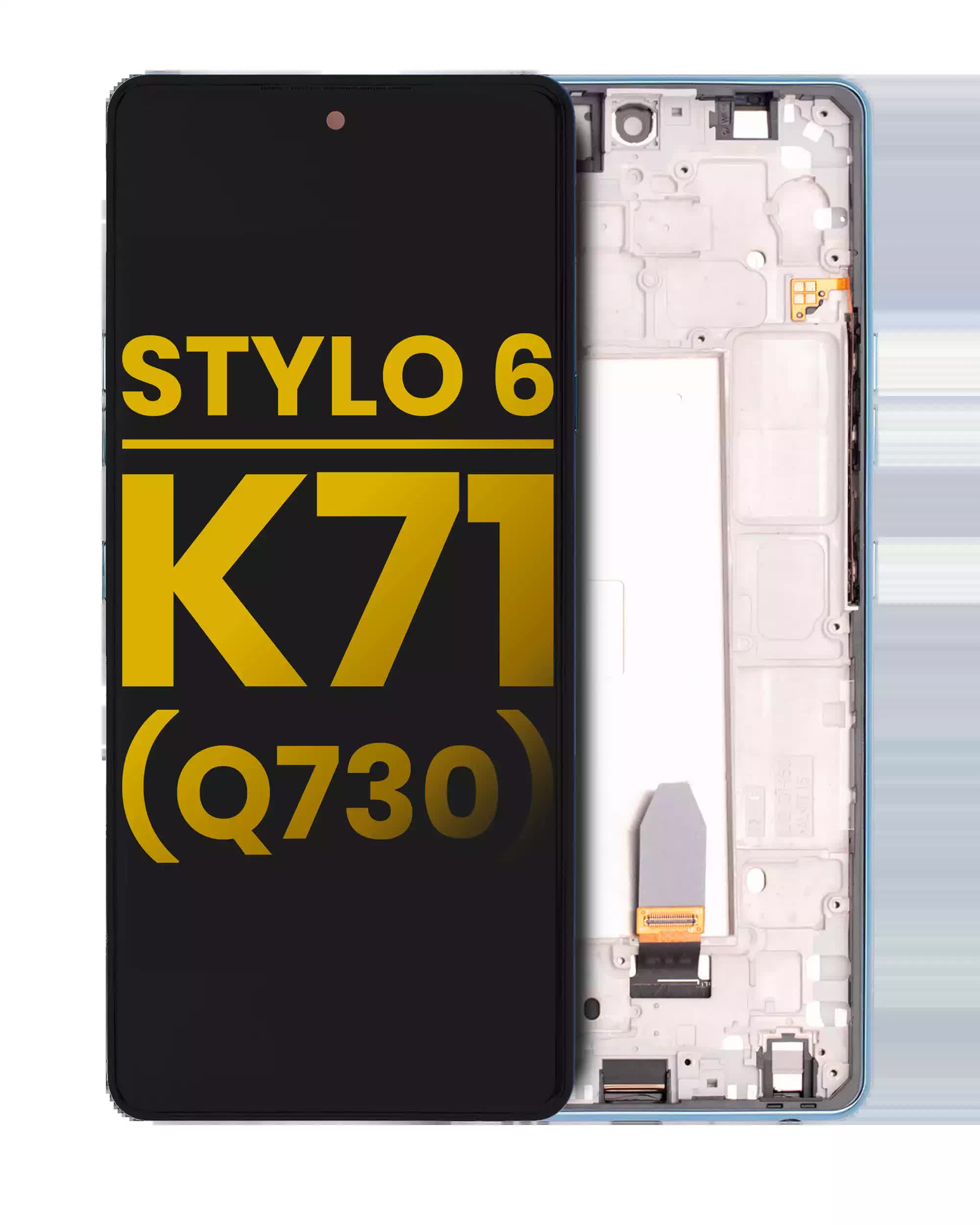 LCD Display mit Rahmen für LG Stylo 6 / K71 (professionell aufgearbeitet) (Blue (Blau))