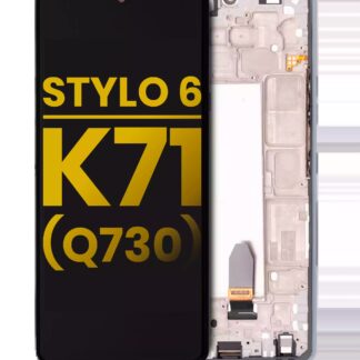 LCD Display mit Rahmen für LG Stylo 6 / K71 (professionell aufgearbeitet) (Silver (Silber))