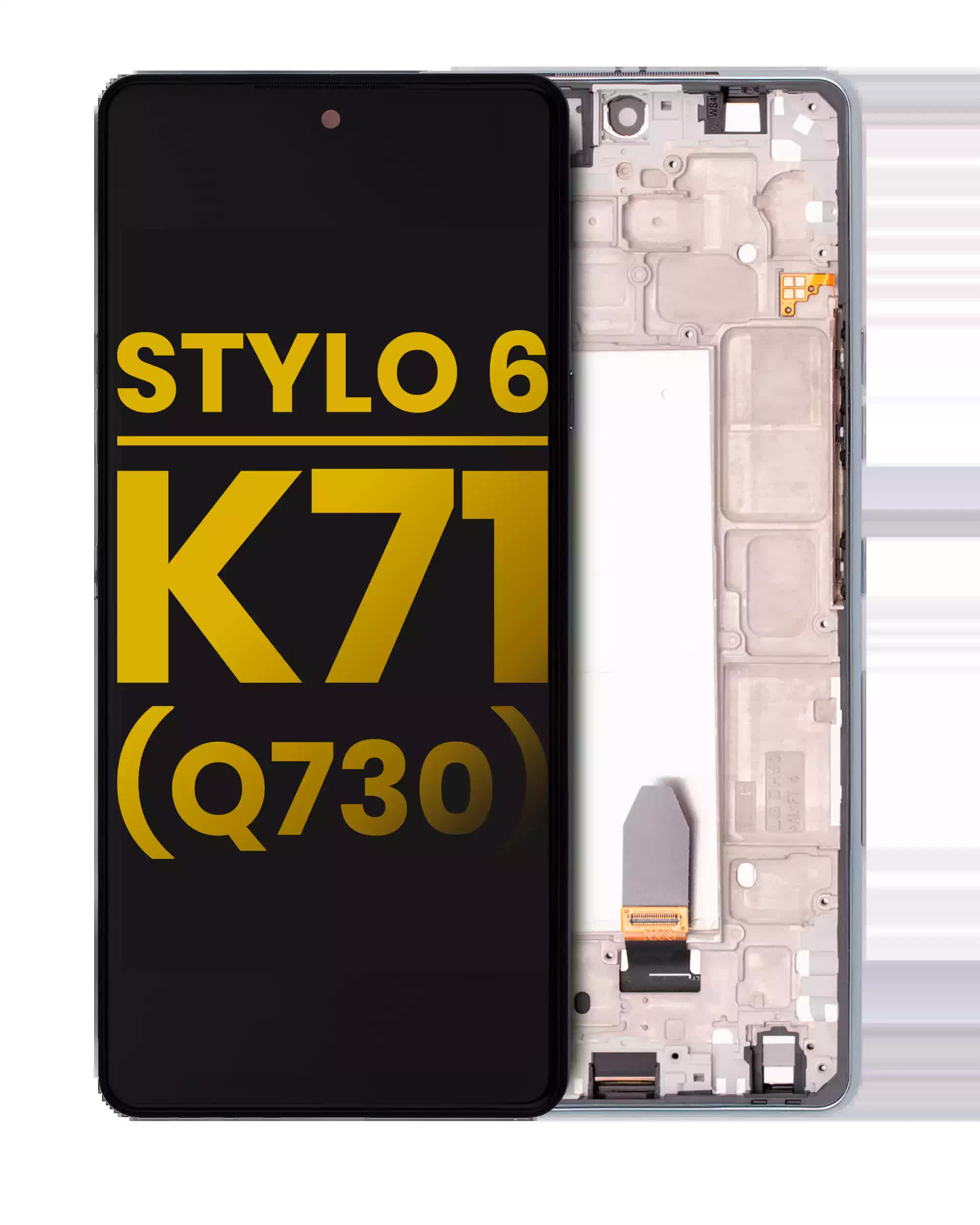 LCD Display mit Rahmen für LG Stylo 6 / K71 (professionell aufgearbeitet) (Silver (Silber))