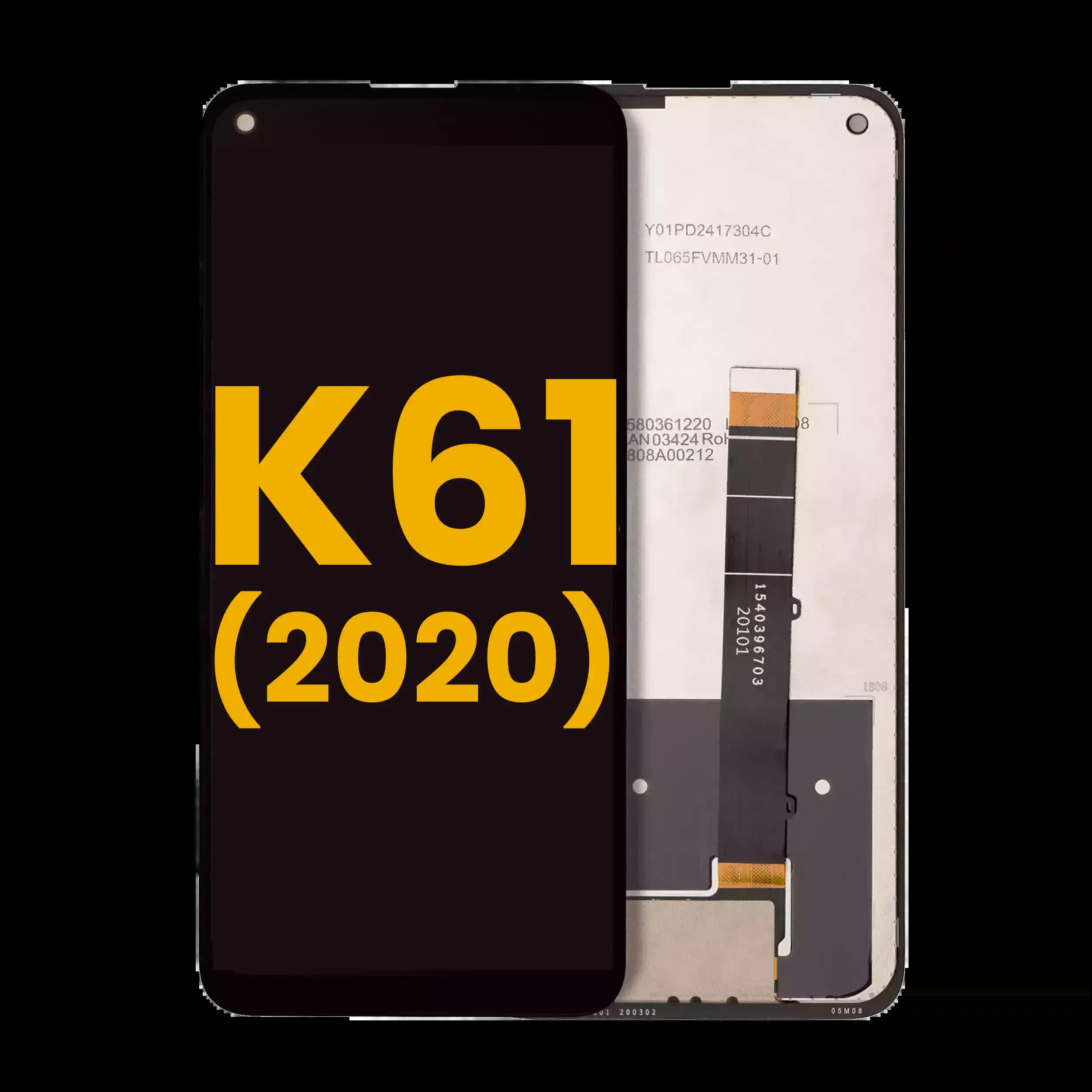 LCD Display ohne Rahmen für LG K61 (2020) (professionell aufgearbeitet) (Black (Schwarz))