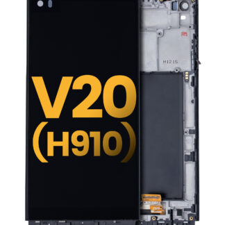 LCD Display mit Rahmen für LG V20 (H910) (professionell aufgearbeitet) (Black (Schwarz))
