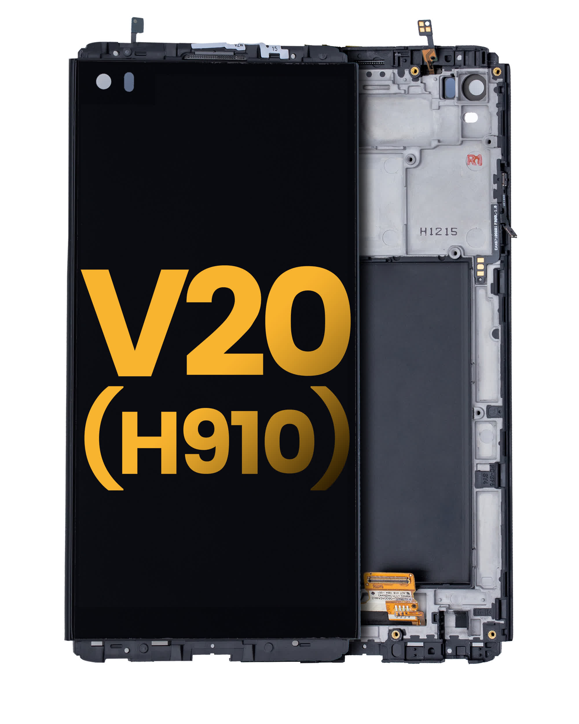LCD Display mit Rahmen für LG V20 (H910) (professionell aufgearbeitet) (Black (Schwarz))