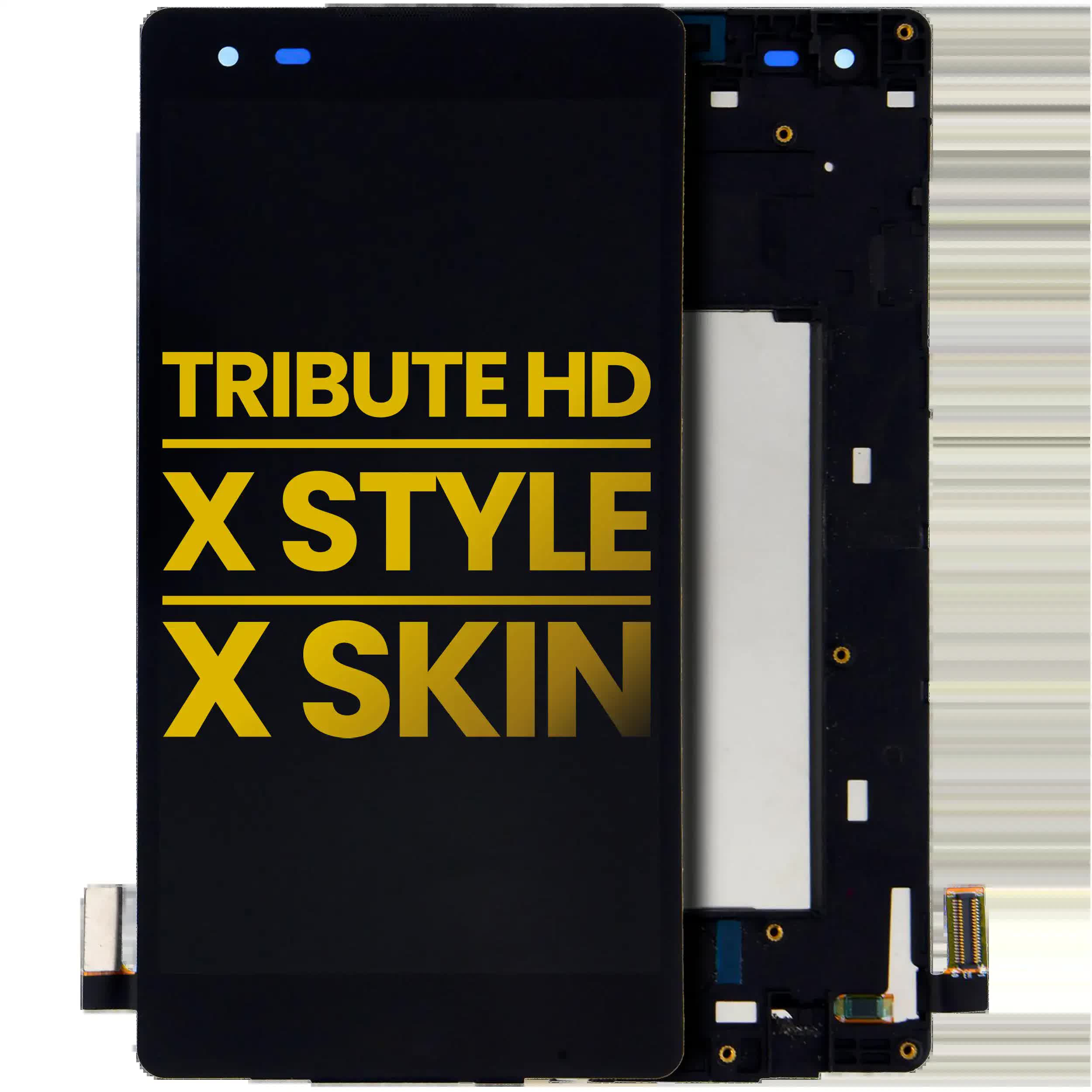 LCD Display mit Rahmen für LG Tribute HD (LS676) / LG X Style (K200 / L53BL / L56VL) / LG X Skin (F740) (professionell aufgearbeitet) (Black (Schwarz))