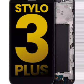 LCD Display mit Rahmen für LG Stylo 3 Plus (TP450 / MP450 / M470) (professionell aufgearbeitet) (Black (Schwarz))