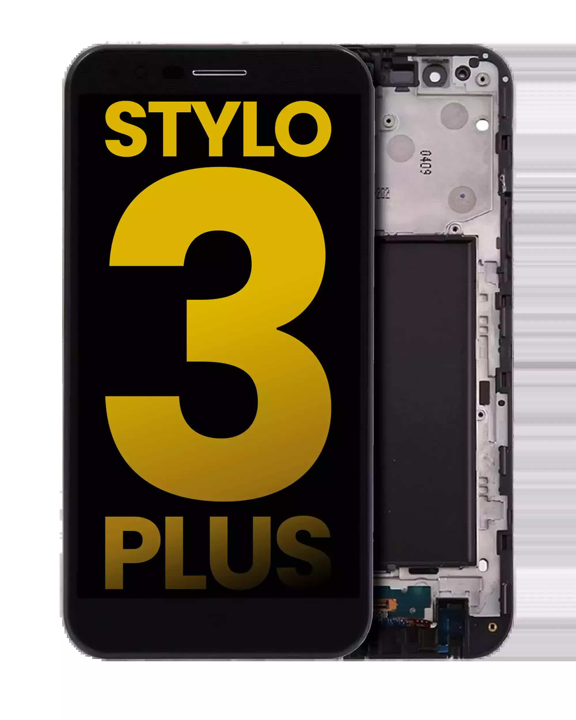 LCD Display mit Rahmen für LG Stylo 3 Plus (TP450 / MP450 / M470) (professionell aufgearbeitet) (Black (Schwarz))