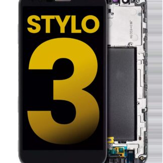 LCD Display mit Rahmen für LG Stylo 3 (professionell aufgearbeitet) (Black (Schwarz))