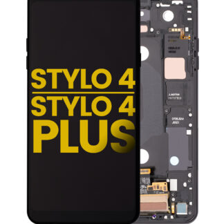 LCD Display mit Rahmen für LG Stylo 4 / Stylo 4 Plus (professionell aufgearbeitet) (Aurora Black)