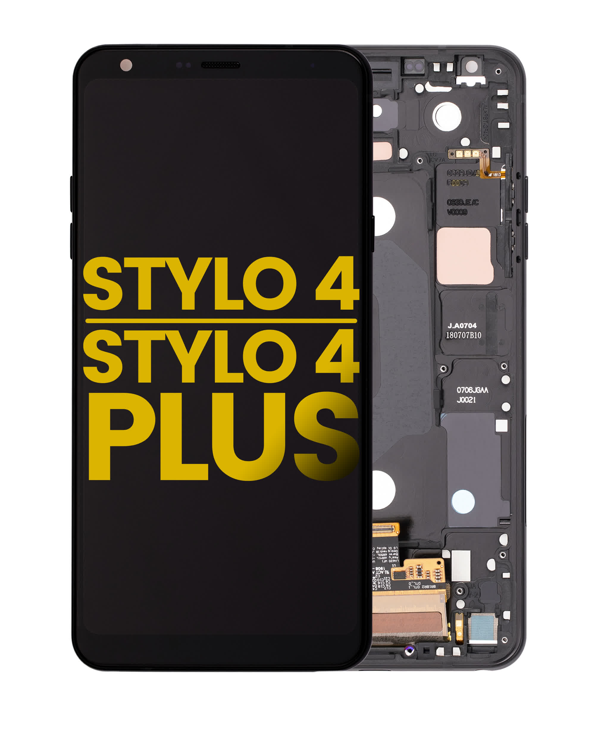 LCD Display mit Rahmen für LG Stylo 4 / Stylo 4 Plus (professionell aufgearbeitet) (Aurora Black)