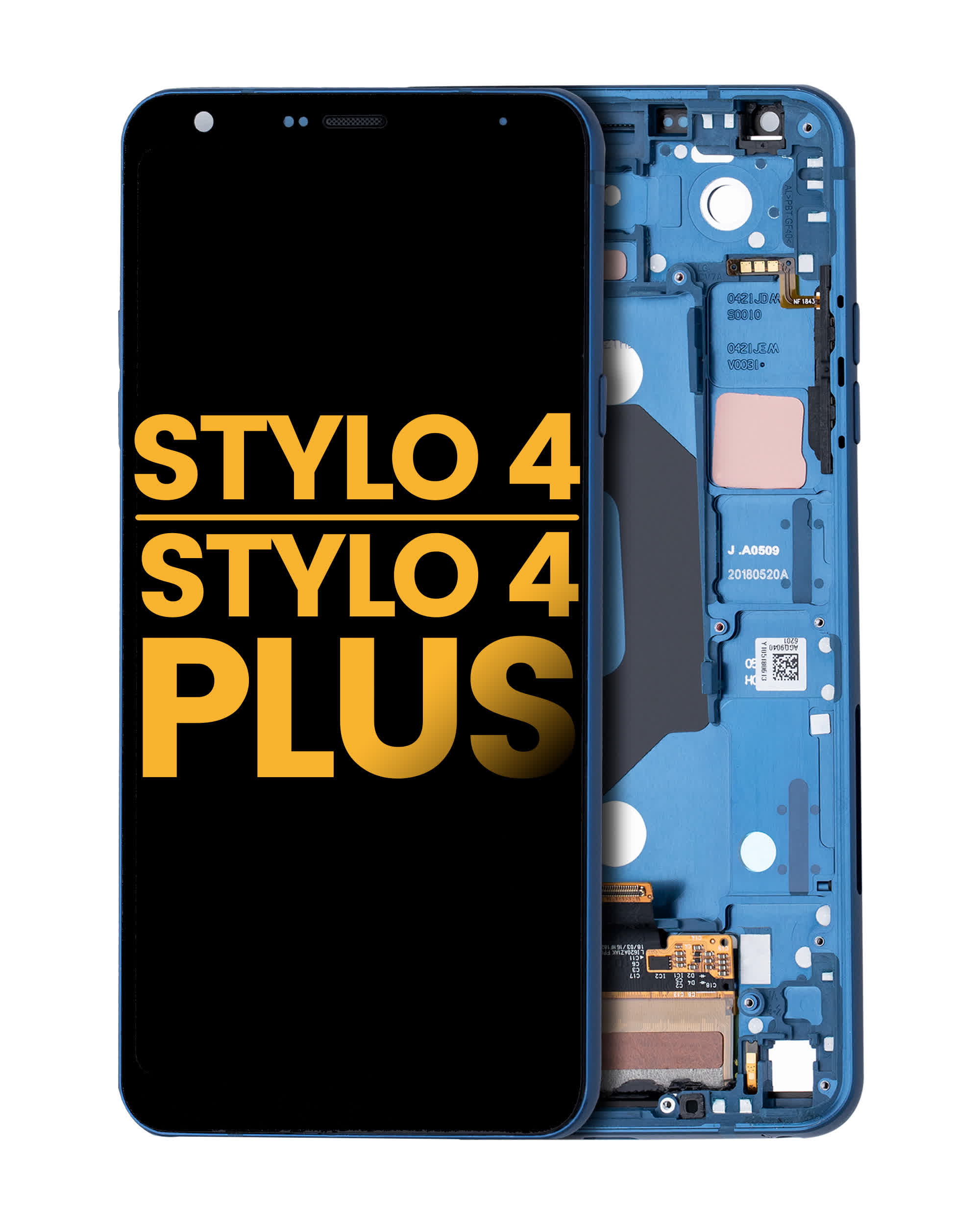 LCD Display mit Rahmen für LG Stylo 4 / Stylo 4 Plus (professionell aufgearbeitet) (Moroccan Blue)
