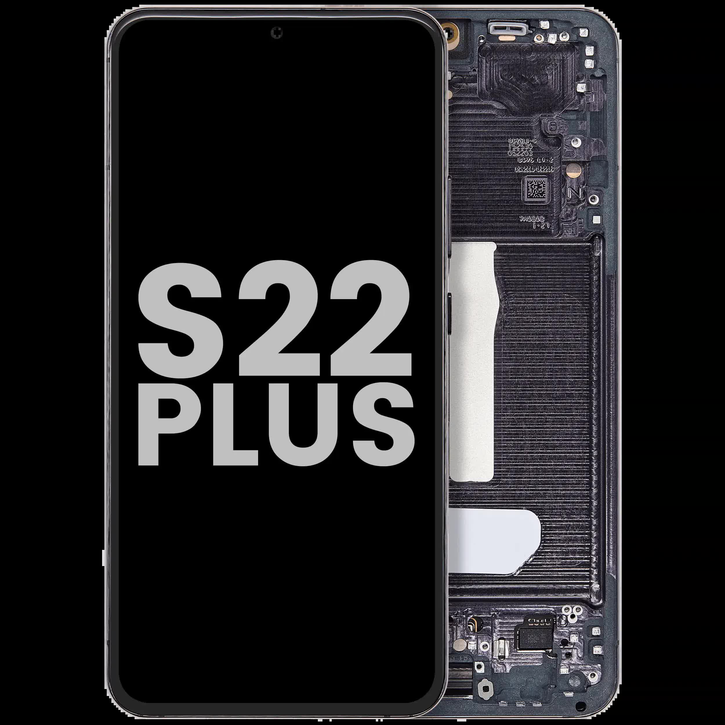 OLED Display mit Rahmen für Samsung Galaxy S22 Plus 5G (ausgebautes Originalteil: Grade B/C) (Phantom Black)