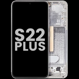OLED Display mit Rahmen für Samsung Galaxy S22 Plus 5G (ausgebautes Originalteil: Grade B/C) (White (Weiß))