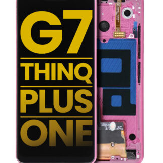 LCD Display mit Rahmen für LG G7 ThinQ / G7 Plus / G7 One (professionell aufgearbeitet) (Raspberry Rose)