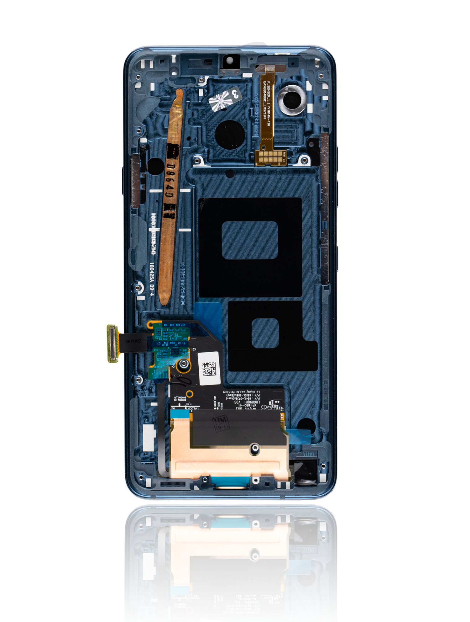 LCD Display mit Rahmen für LG G7 ThinQ / G7 Plus / G7 One (professionell aufgearbeitet) (Moroccan Blue) – Bild 3