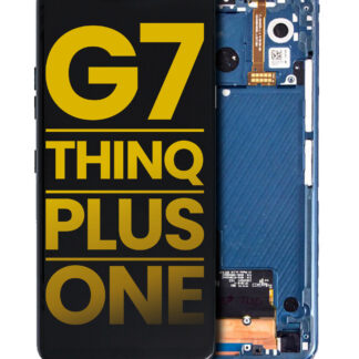 LCD Display mit Rahmen für LG G7 ThinQ / G7 Plus / G7 One (professionell aufgearbeitet) (Moroccan Blue)