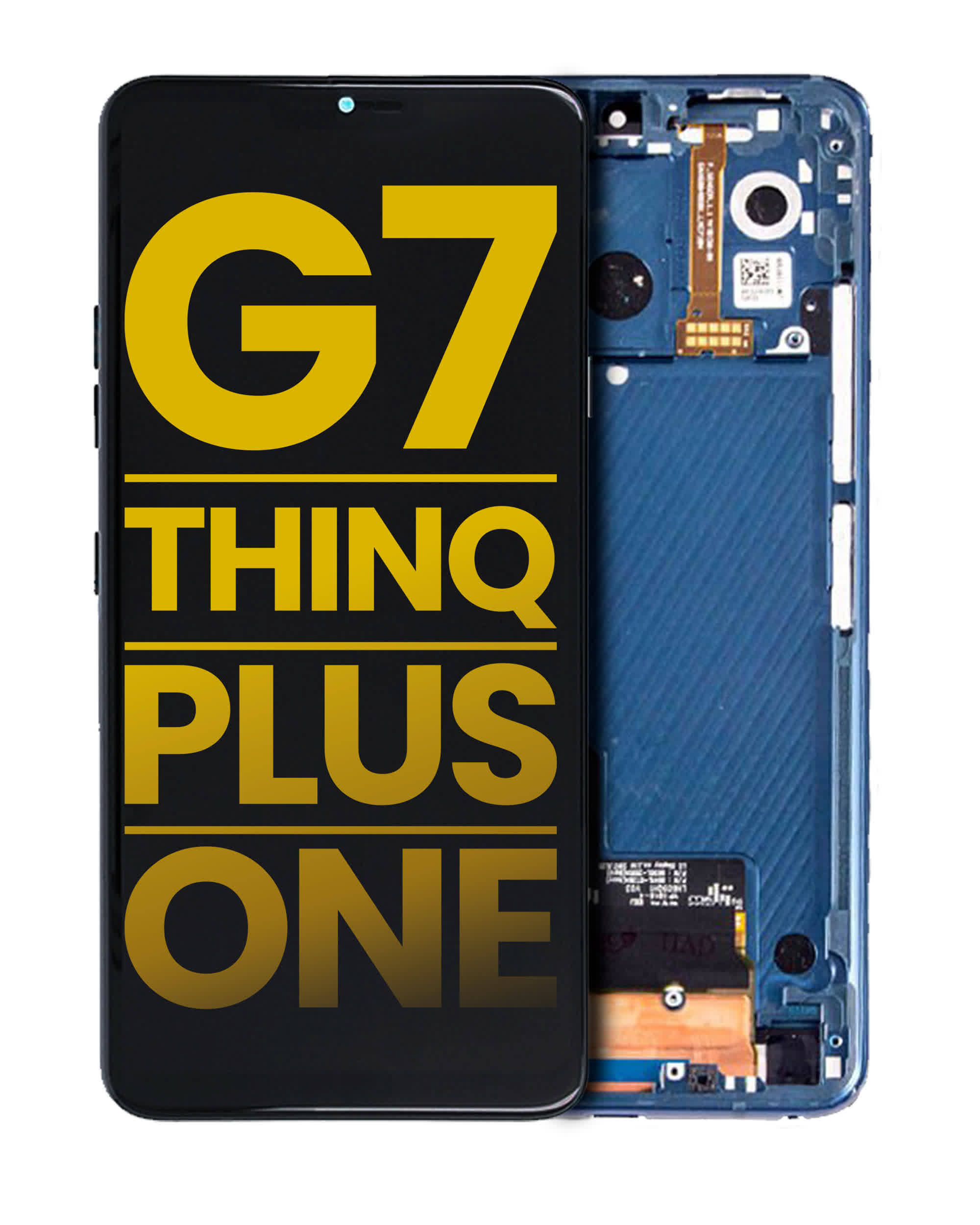 LCD Display mit Rahmen für LG G7 ThinQ / G7 Plus / G7 One (professionell aufgearbeitet) (Moroccan Blue)