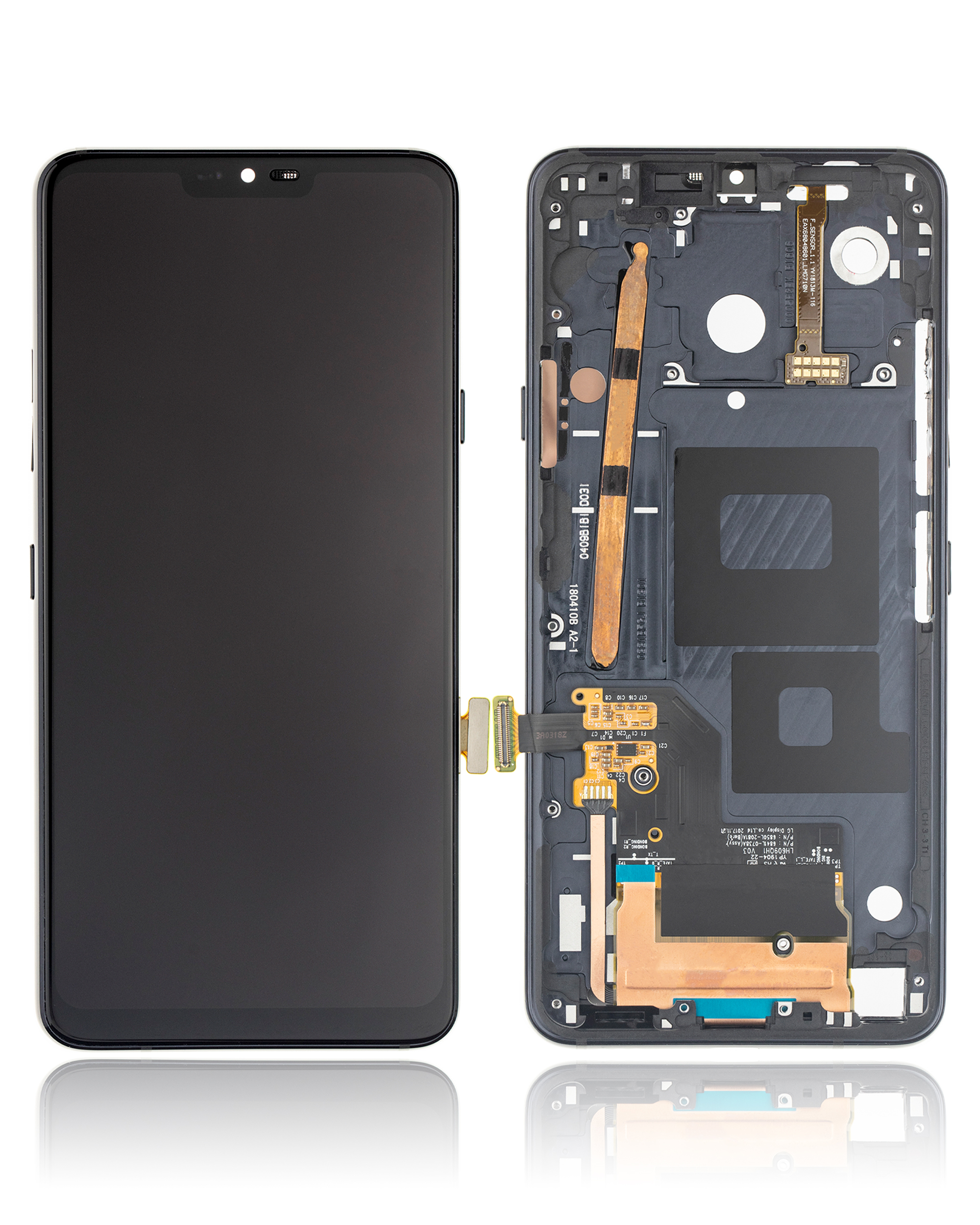 LCD Display mit Rahmen für LG G7 ThinQ / G7 Plus / G7 One (professionell aufgearbeitet) (Black (Schwarz)) – Bild 2