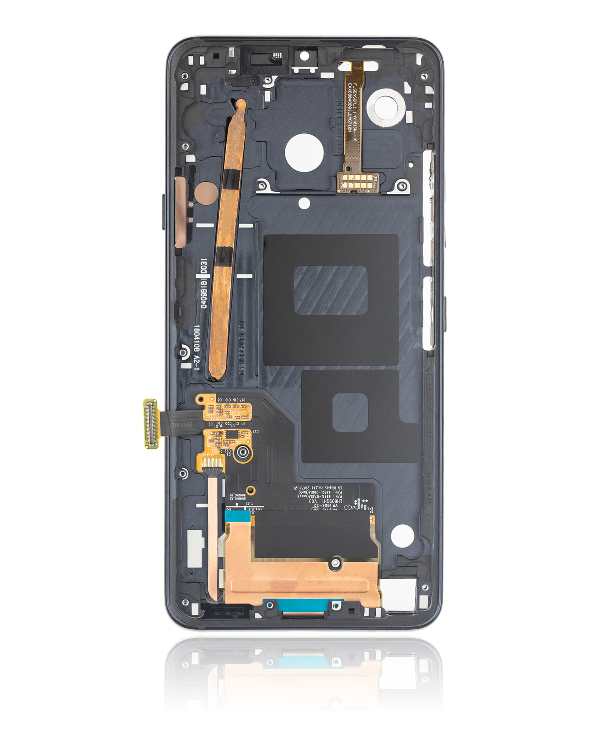 LCD Display mit Rahmen für LG G7 ThinQ / G7 Plus / G7 One (professionell aufgearbeitet) (Black (Schwarz)) – Bild 4