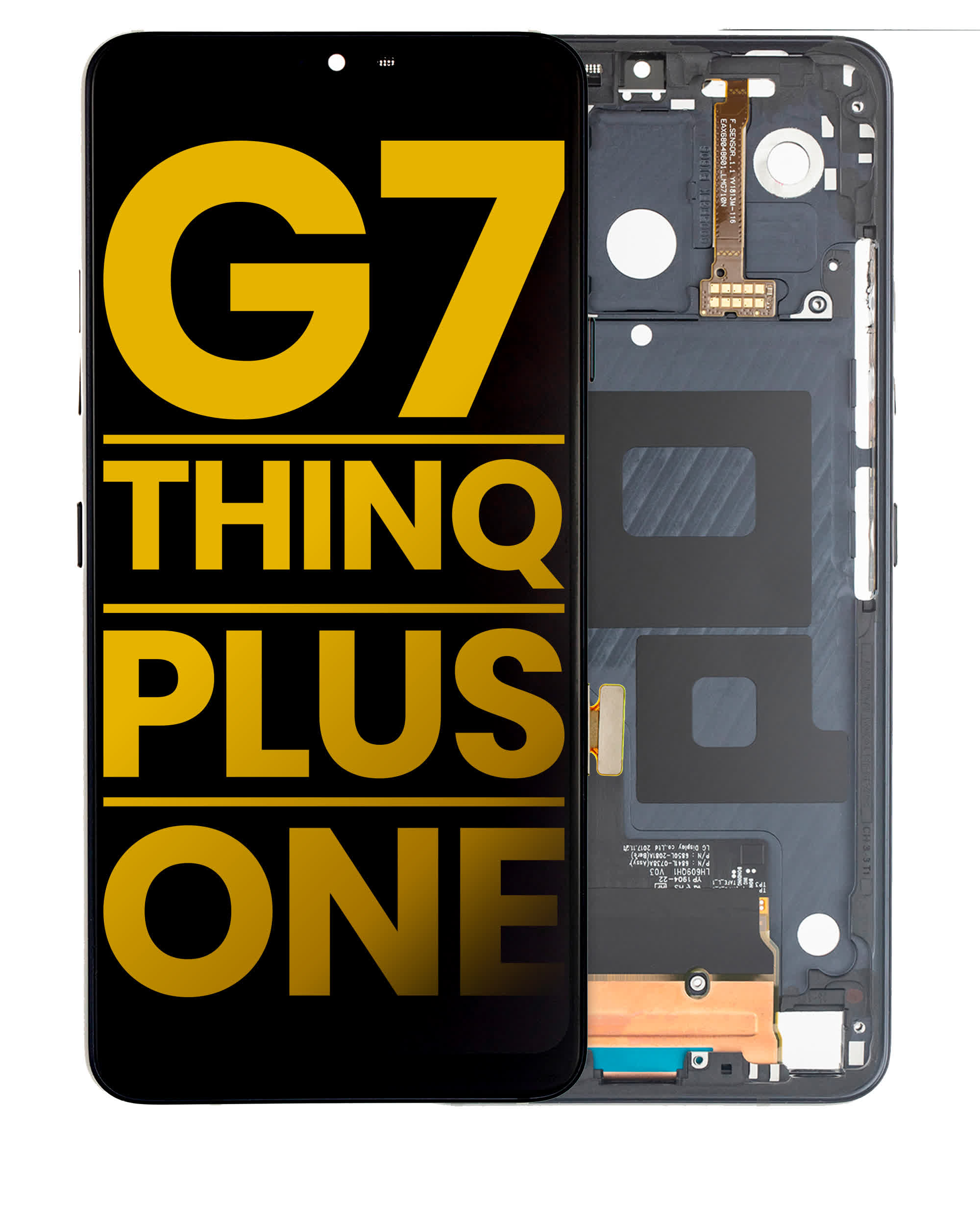LCD Display mit Rahmen für LG G7 ThinQ / G7 Plus / G7 One (professionell aufgearbeitet) (Black (Schwarz))