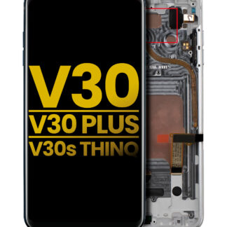 OLED Display mit Rahmen für LG V30 / V30 Plus / V30S ThinQ (professionell aufgearbeitet) (Cloud Silver)
