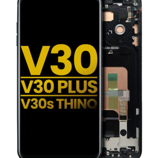 OLED Display mit Rahmen für LG V30 / V30 Plus / V30S ThinQ (professionell aufgearbeitet) (Aurora Black)