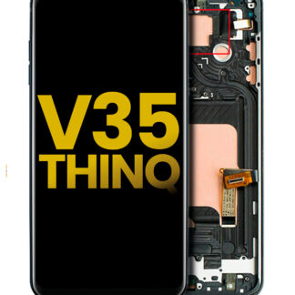 OLED Display mit Rahmen für LG V35 ThinQ (professionell aufgearbeitet) (Aurora Black)