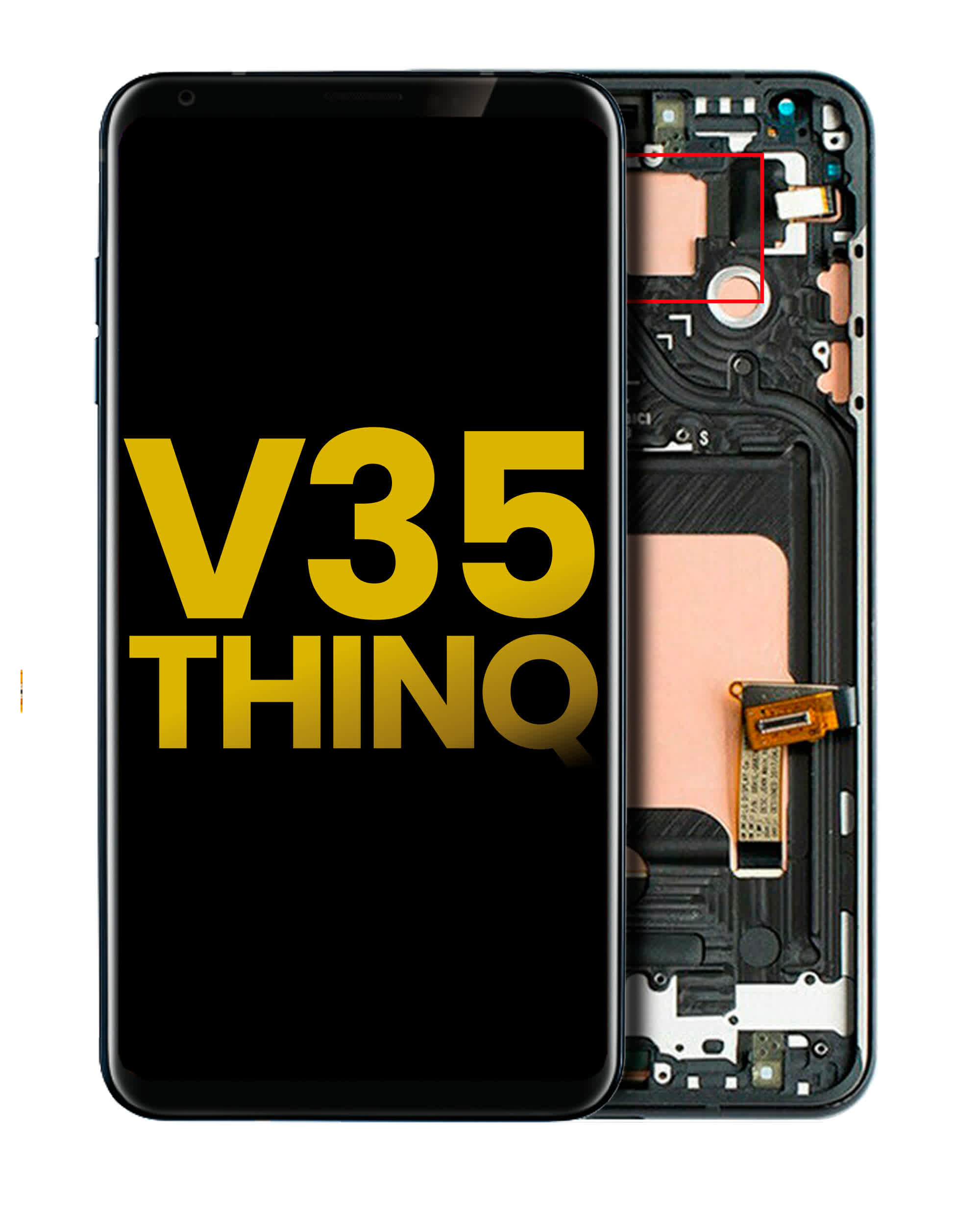OLED Display mit Rahmen für LG V35 ThinQ (professionell aufgearbeitet) (Aurora Black)