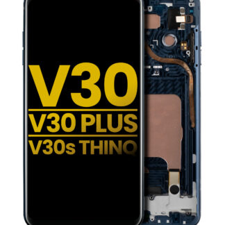 OLED Display mit Rahmen für LG V30 / V30 Plus / V30S ThinQ (professionell aufgearbeitet) (Moroccan Blue)