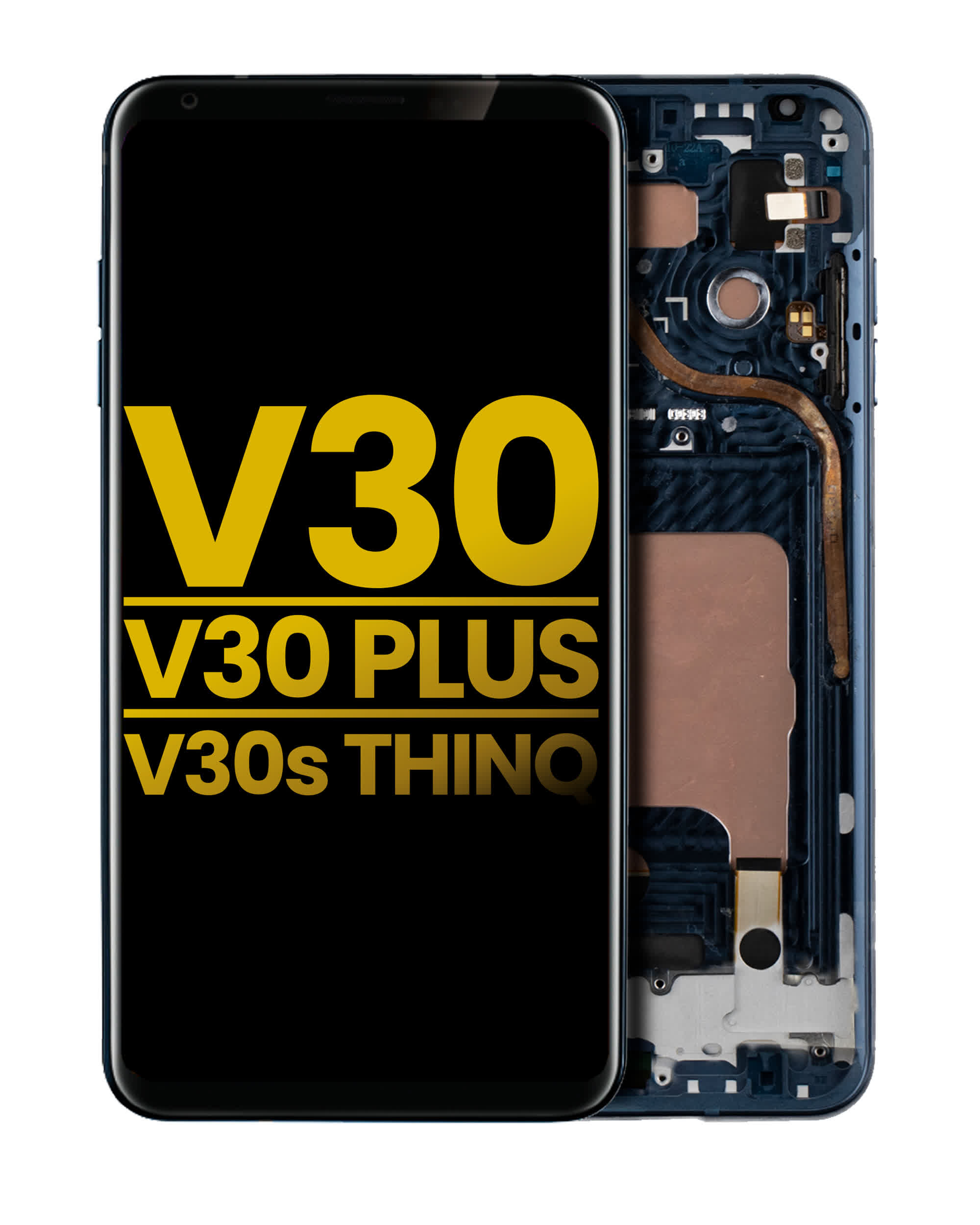 OLED Display mit Rahmen für LG V30 / V30 Plus / V30S ThinQ (professionell aufgearbeitet) (Moroccan Blue)
