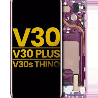 OLED Display mit Rahmen für LG V30 / V30 Plus / V30S ThinQ (professionell aufgearbeitet) (Raspberry Rose)