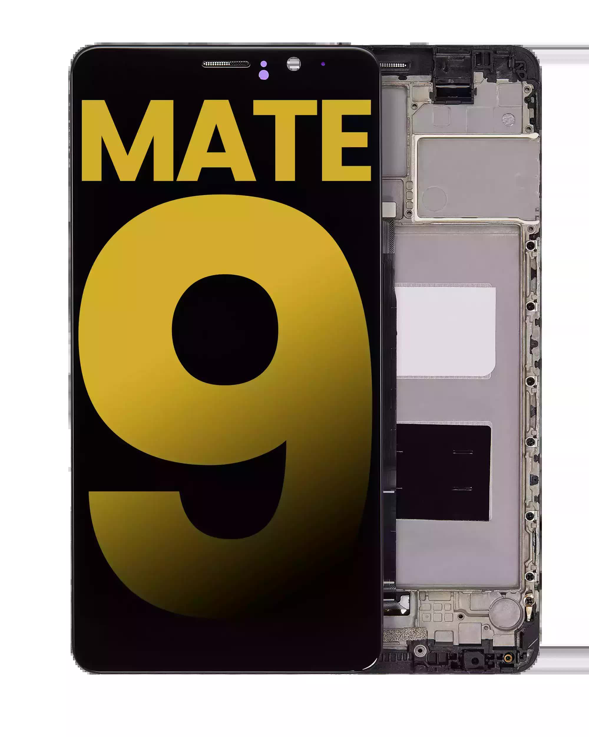 LCD Display mit Rahmen für Huawei Mate 9 (professionell aufgearbeitet) (Black (Schwarz))
