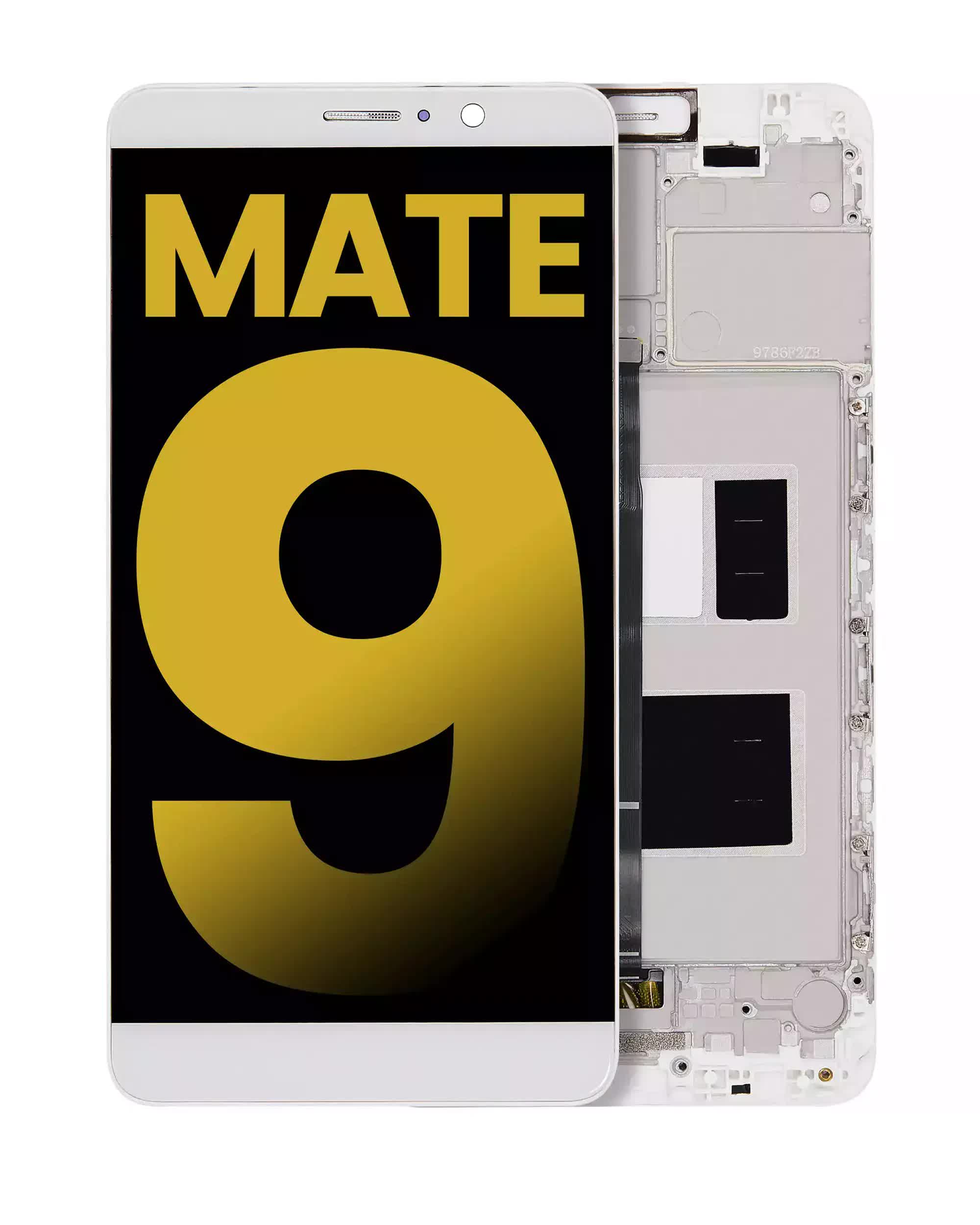 LCD Display mit Rahmen für Huawei Mate 9 (professionell aufgearbeitet) (White (Weiß))