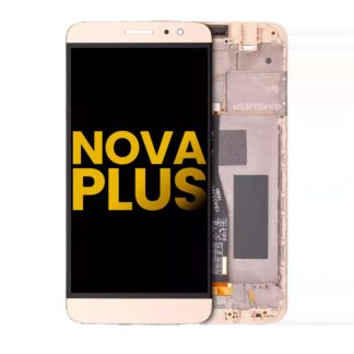 LCD Display mit Rahmen für Huawei Nova Plus (professionell aufgearbeitet) (Gold)