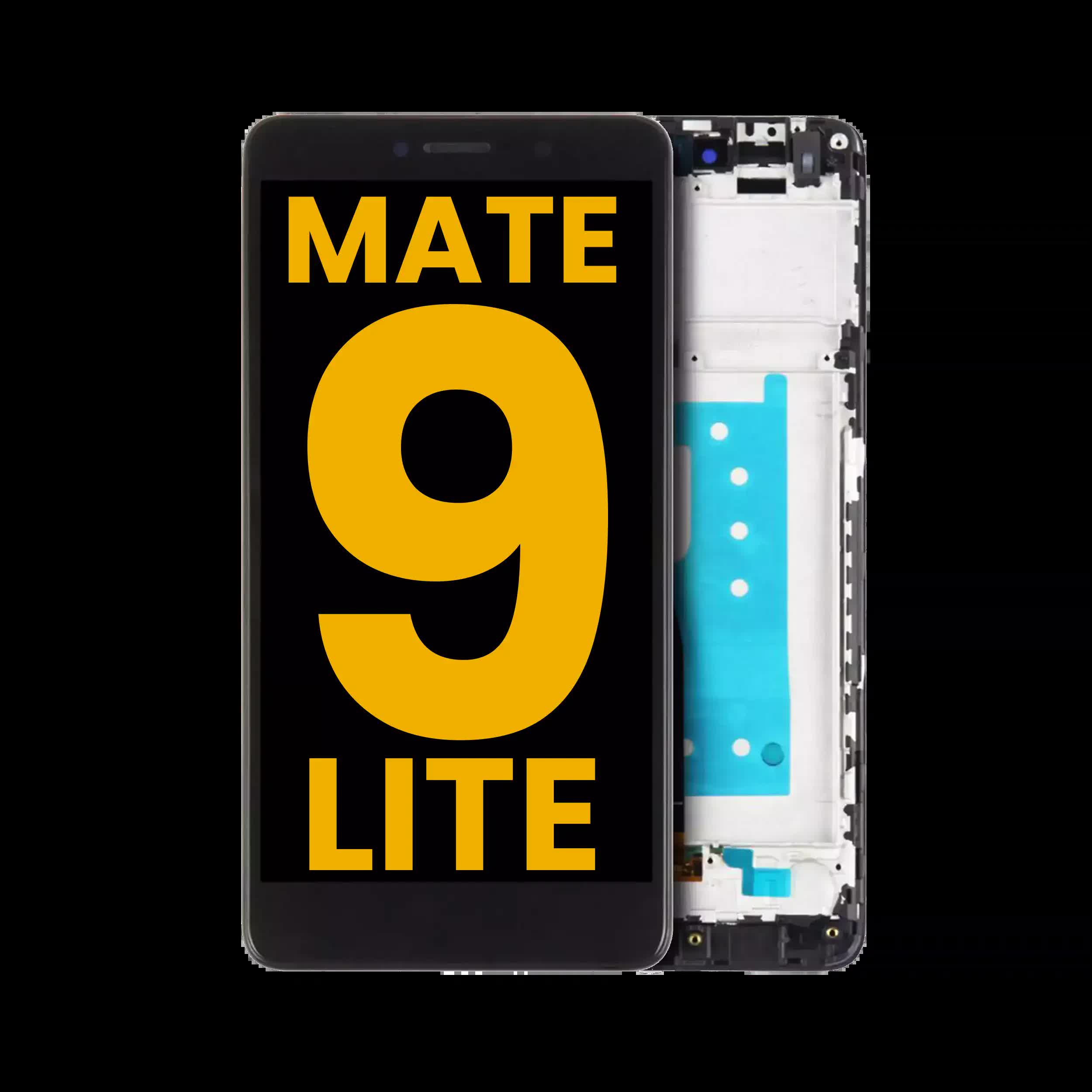 LCD Display mit Rahmen für Huawei Mate 9 Lite (professionell aufgearbeitet) (Black (Schwarz))