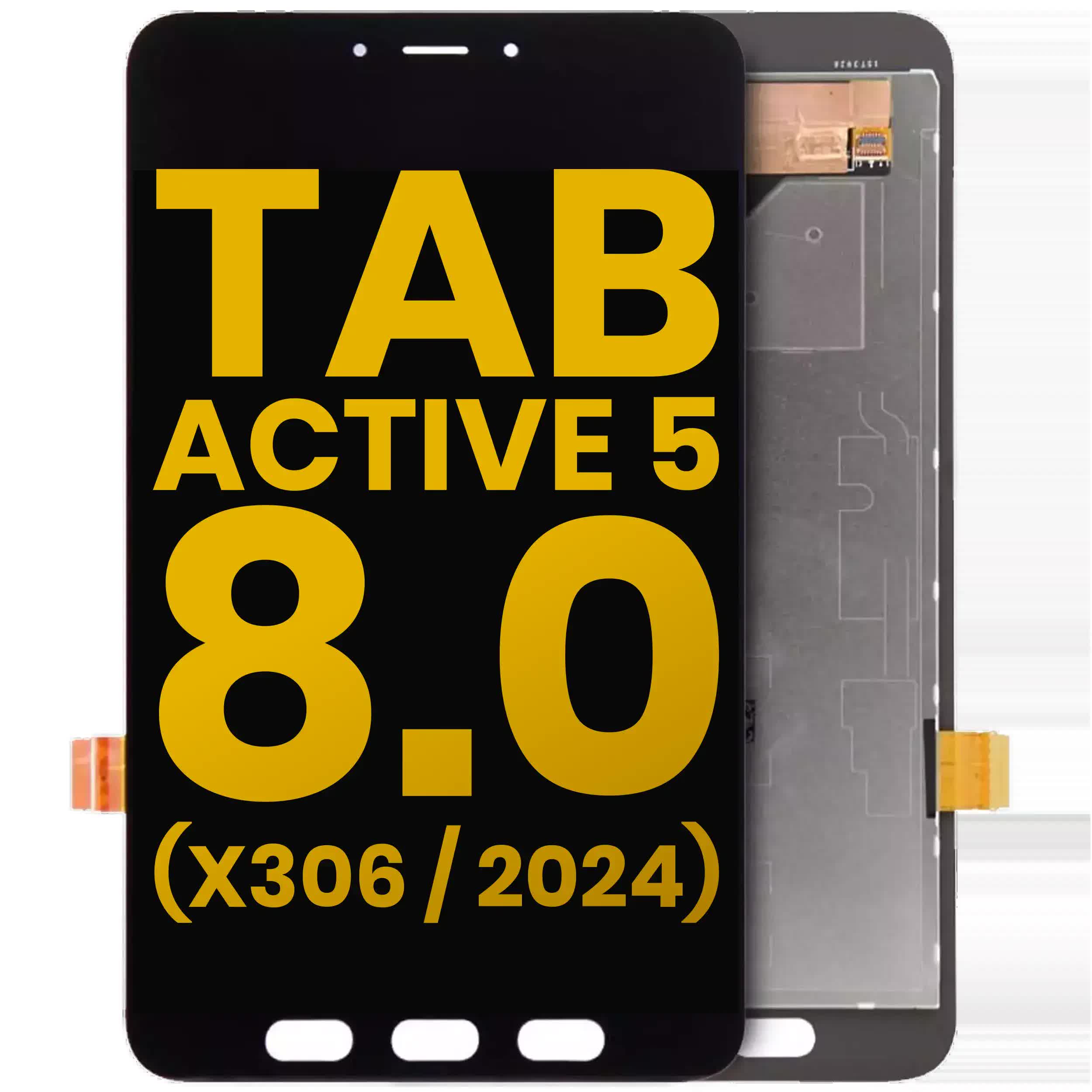 LCD Display ohne Rahmen für Samsung Galaxy Tab Active 5 8.0" (X306 / X300 / X308) (2024) (professionell aufgearbeitet) (Black (Schwarz))