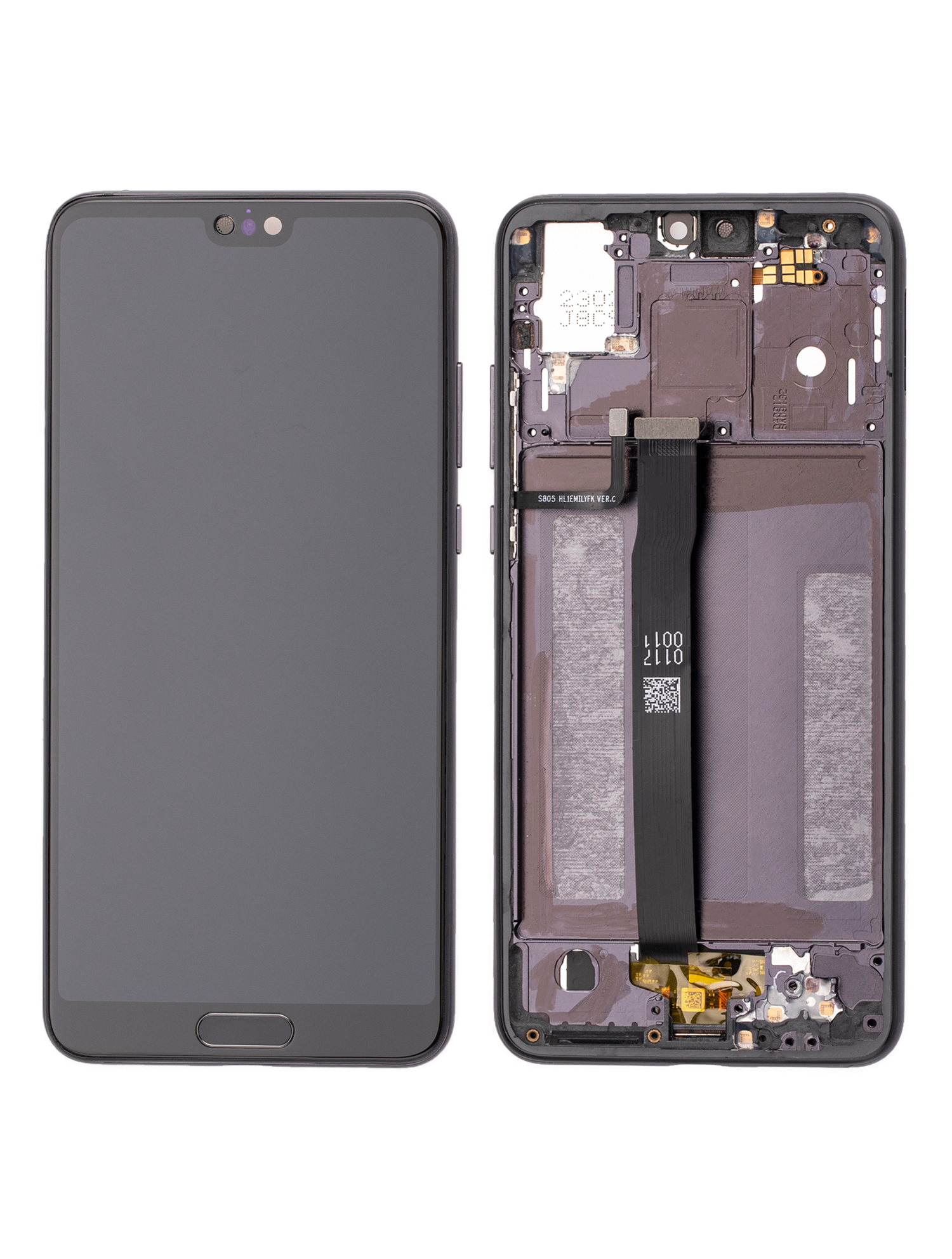 LCD Display mit Rahmen für Huawei P20 (professionell aufgearbeitet) (Black (Schwarz)) – Bild 2