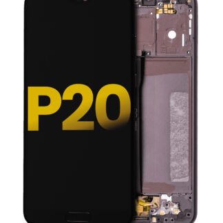 LCD Display mit Rahmen für Huawei P20 (professionell aufgearbeitet) (Black (Schwarz))