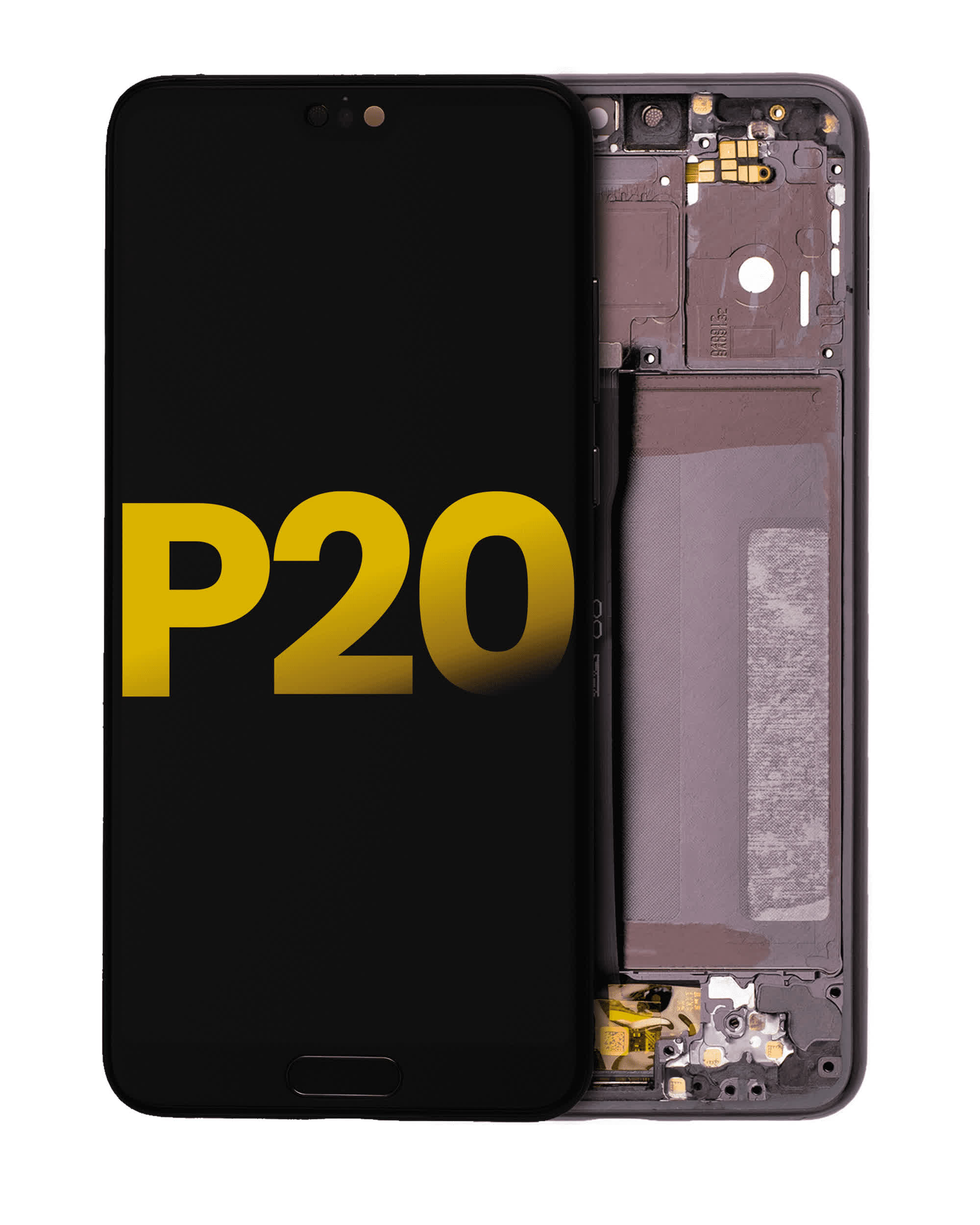 LCD Display mit Rahmen für Huawei P20 (professionell aufgearbeitet) (Black (Schwarz))