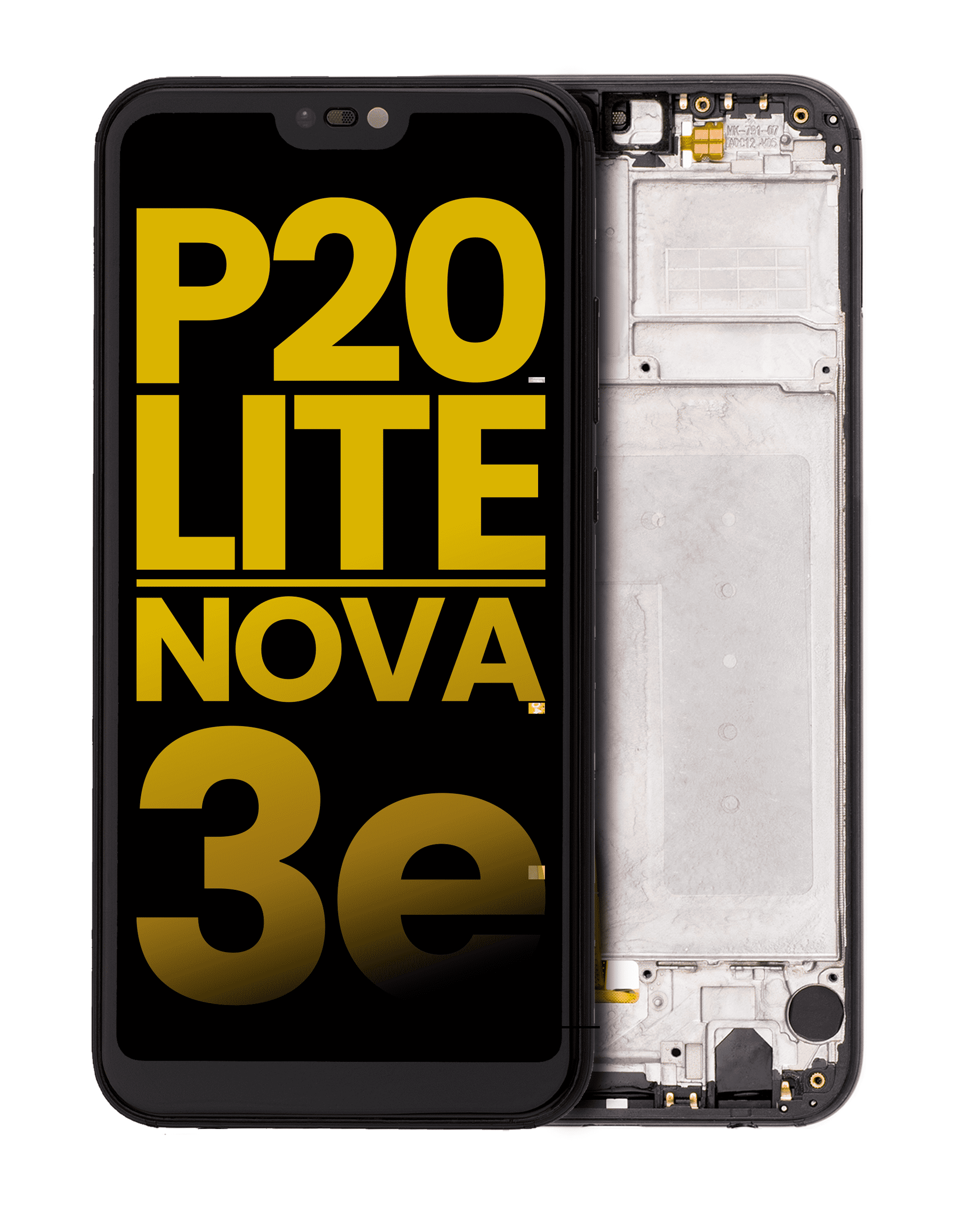 LCD Display ohne Rahmen für Huawei P20 Lite / Nova 3e (professionell aufgearbeitet) (Black (Schwarz)) – Bild 4