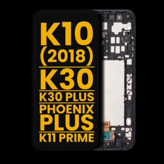 LCD Display mit Rahmen für LG K10 (2018) / K30 / K30 Plus / Phoenix Plus / K11 Prime (professionell aufgearbeitet)