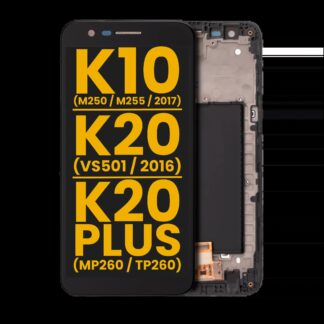 LCD Display mit Rahmen für LG K10 (M250 / M255 / 2017) / K20 (VS501 / 2016) / K20 Plus (MP260 / TP260) (professionell aufgearbeitet)
