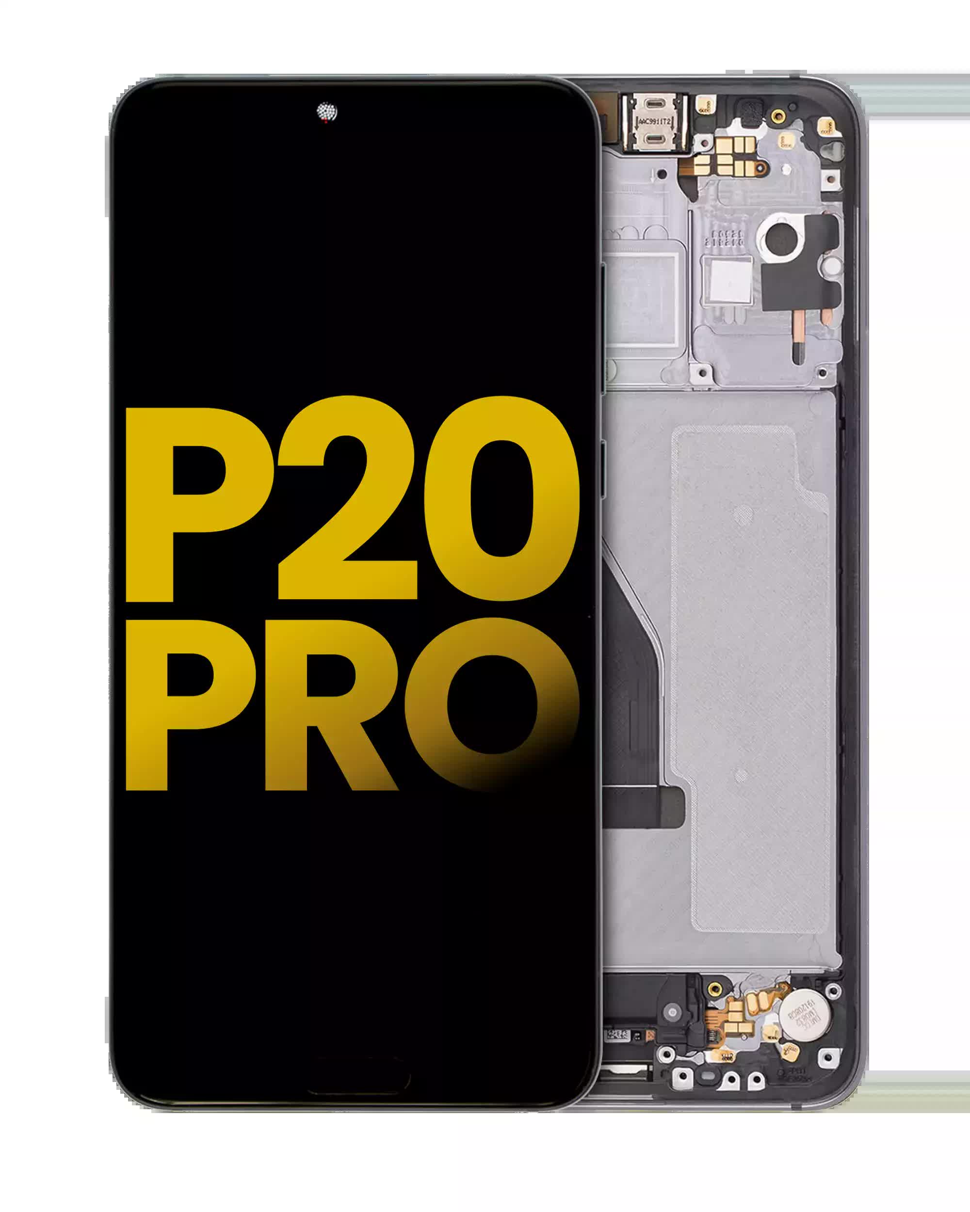 OLED Display mit Rahmen für Huawei P20 Pro (professionell aufgearbeitet) (Black (Schwarz))