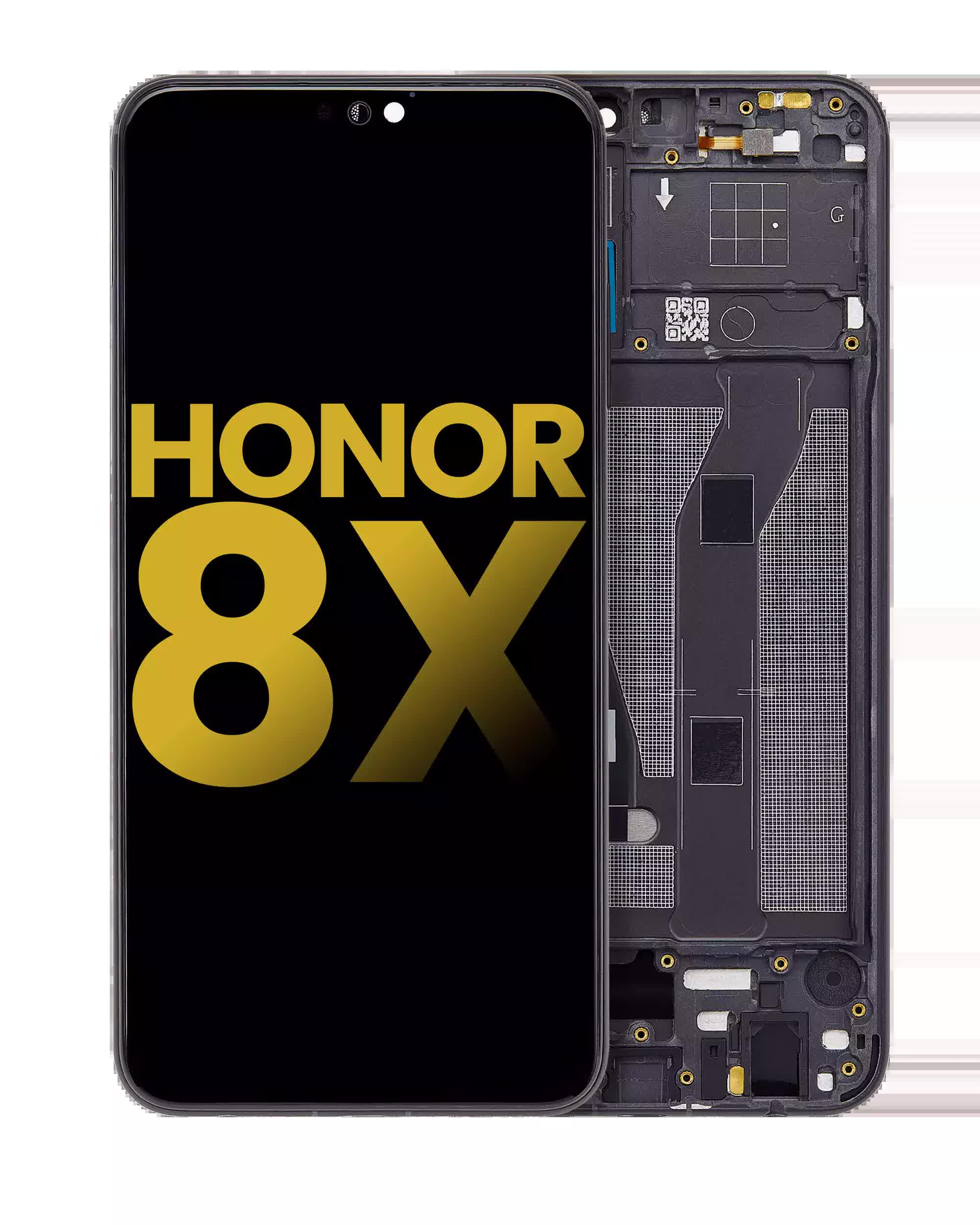 LCD Display ohne Rahmen für Honor 8X (professionell aufgearbeitet) (Black (Schwarz))
