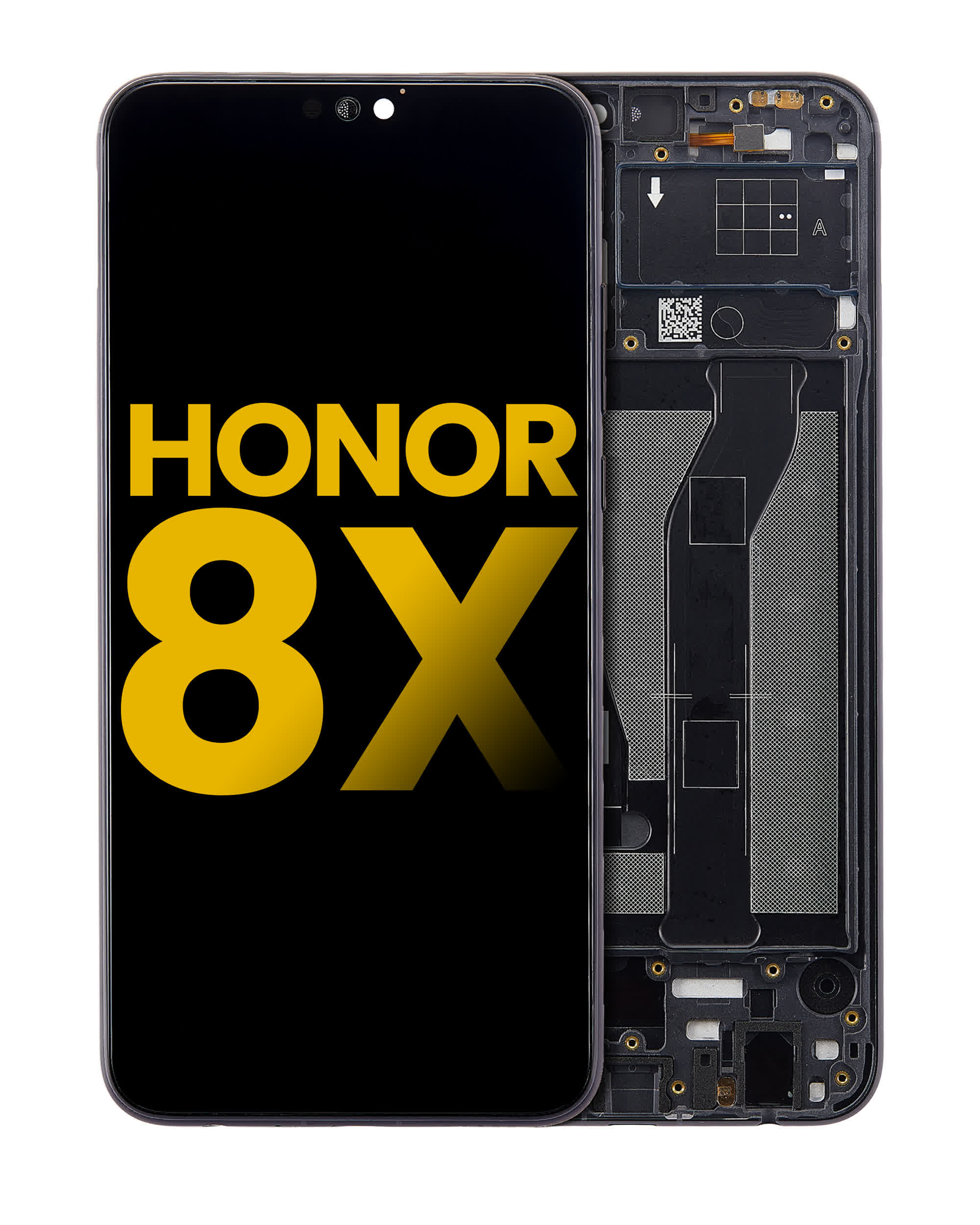 LCD Display mit Rahmen für Huawei Honor 8X (professionell aufgearbeitet) (Black (Schwarz))