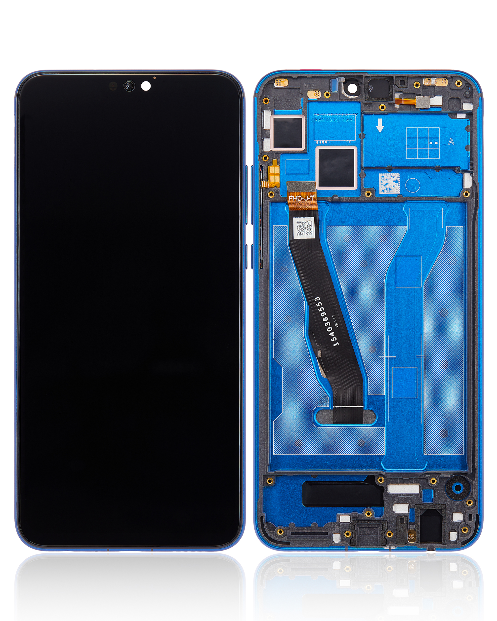 LCD Display mit Rahmen für Huawei Honor 8X (professionell aufgearbeitet) (Blue (Blau)) – Bild 2
