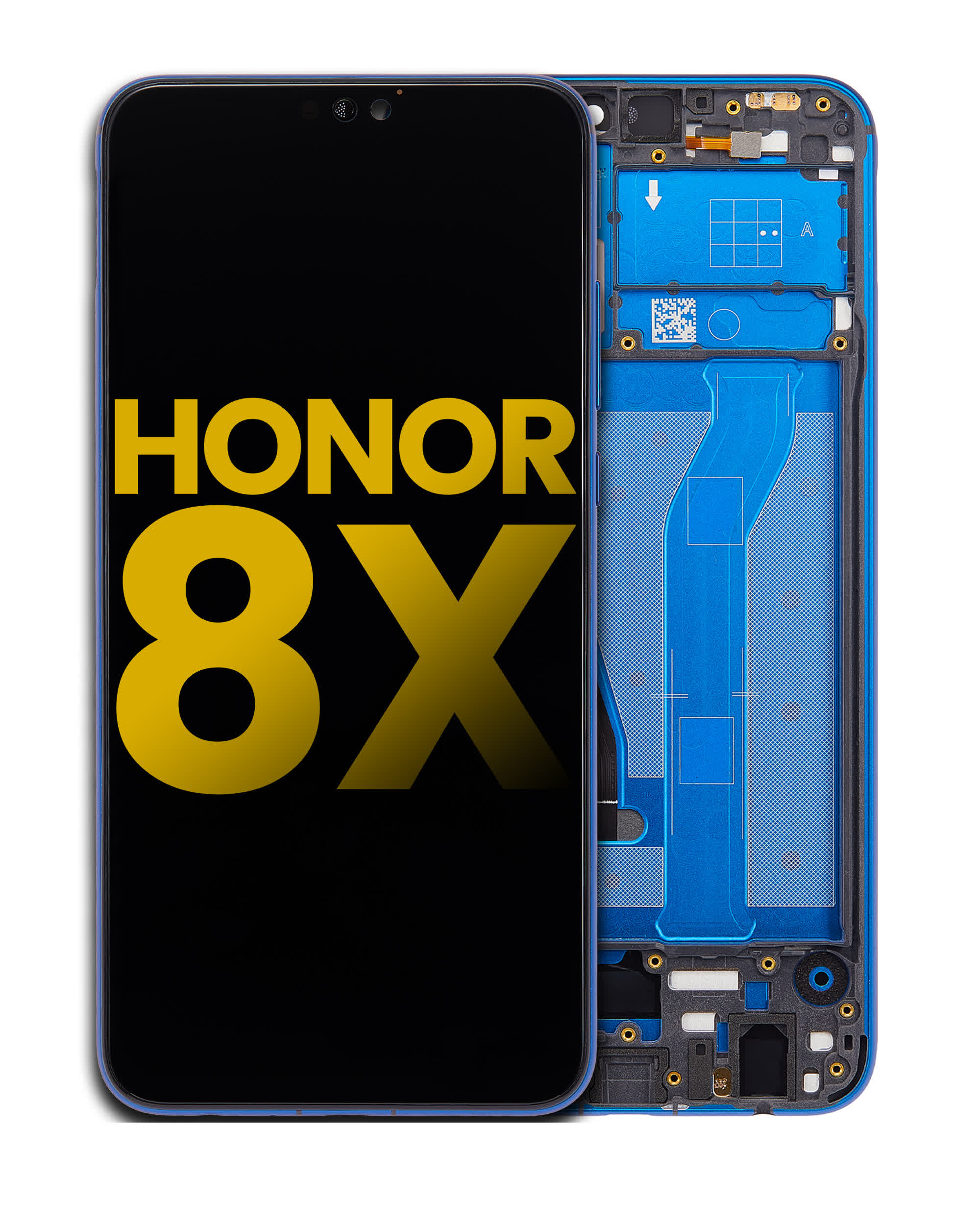 LCD Display mit Rahmen für Huawei Honor 8X (professionell aufgearbeitet) (Blue (Blau))